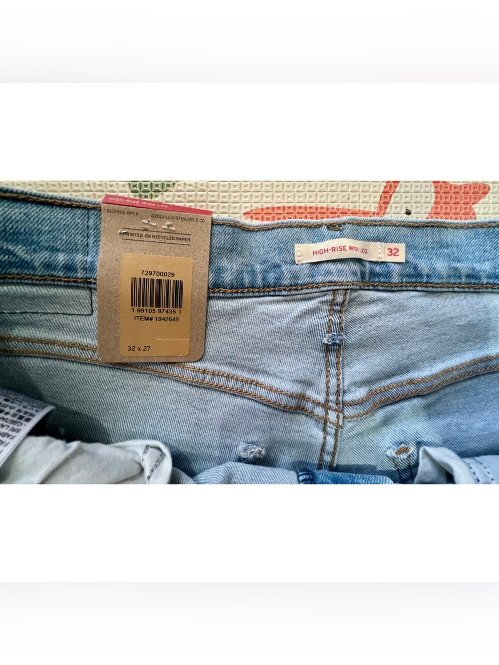 Levi’s new light blue high rise wide leg jeans US Women’s 14/32 W32 L27 - Picture 8 of 13